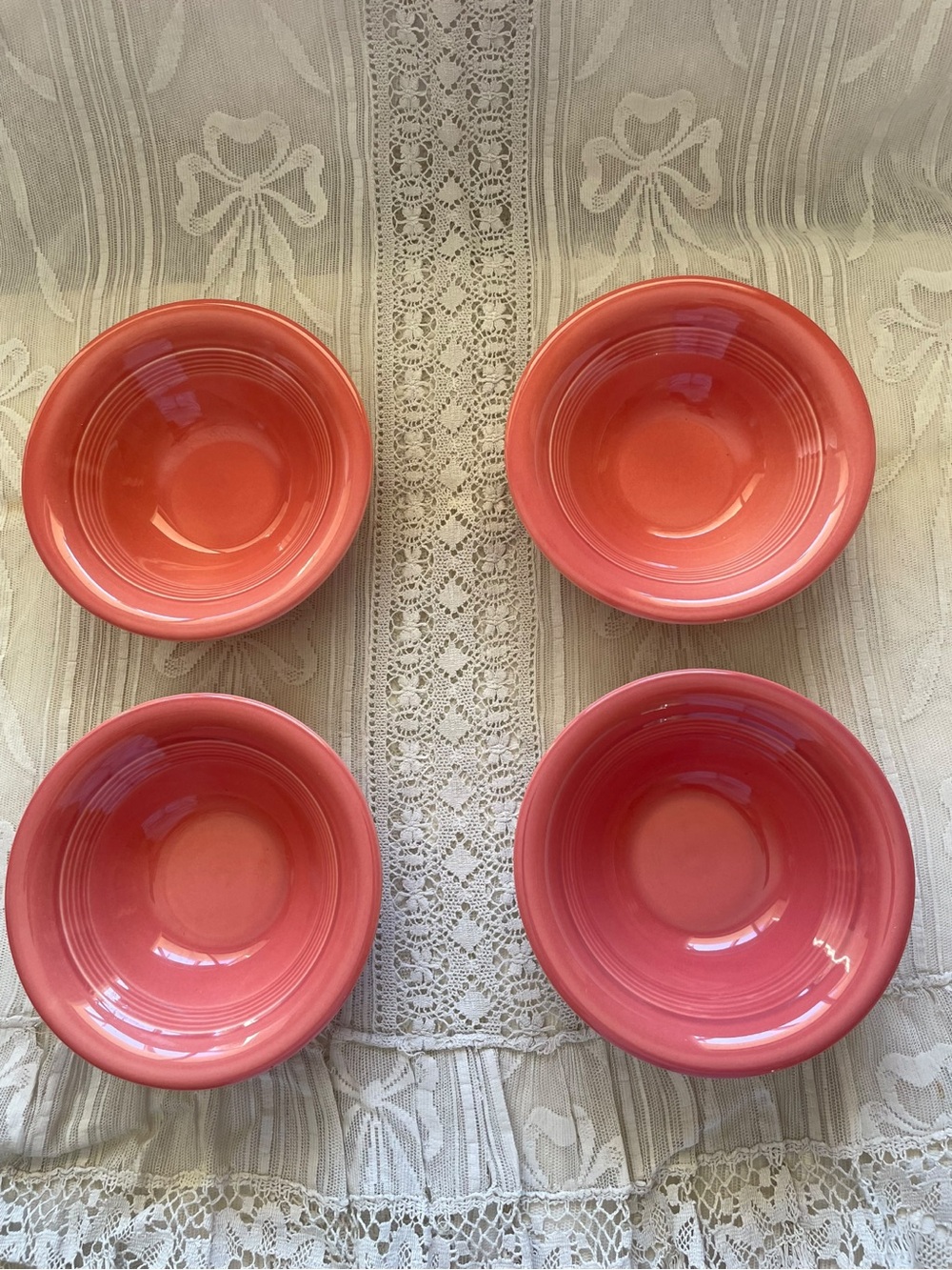 Set of 4 Fiestaware Persimmon Small Classic Bowls 15oz 5 5/8" Retired Fiesta HLC
